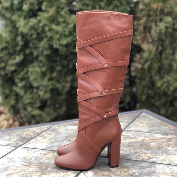Aquazzura Shoes - New Aquazzura Cognac Luggage New Bel Air Knee High Calf Leather Boots 7.5 $1,395